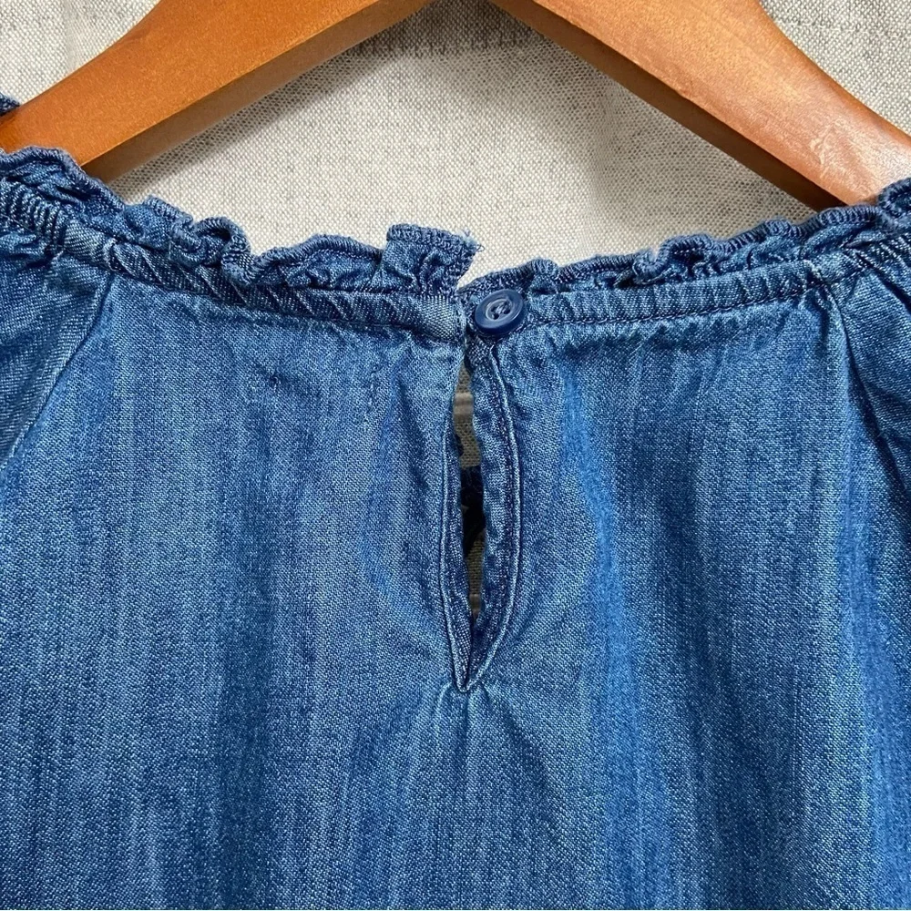 GAP / Girls Blue Denim Chambray Long Sleeve Dress Size L